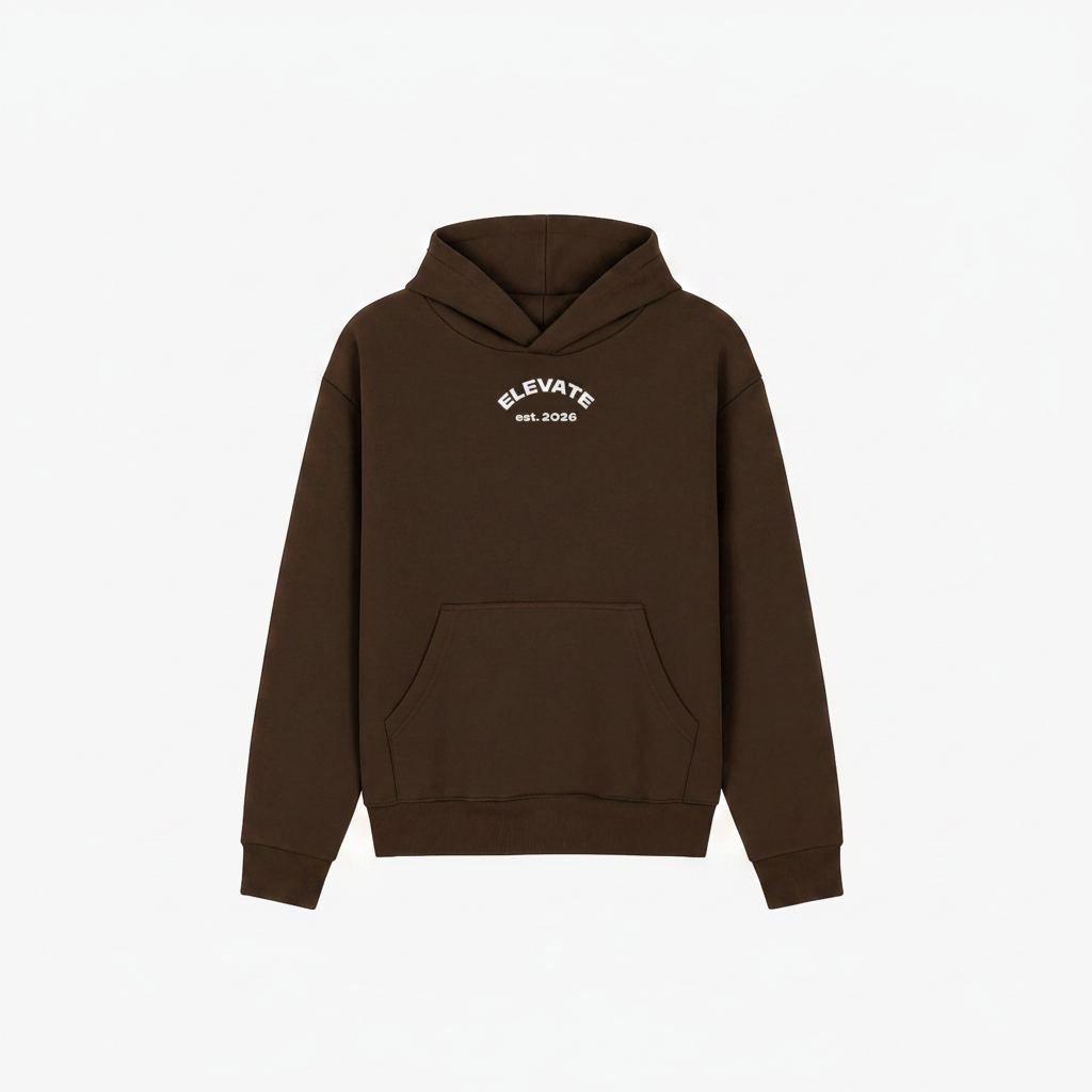 Brown Elevate Hoodie - “ALL TIME pulse”