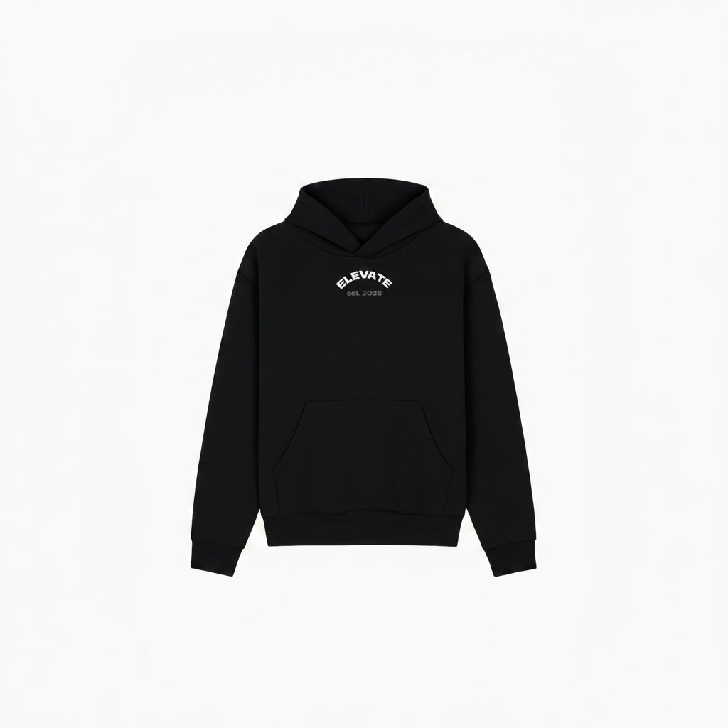 Black Elevate Hoodie - “ALL TIME pulse”