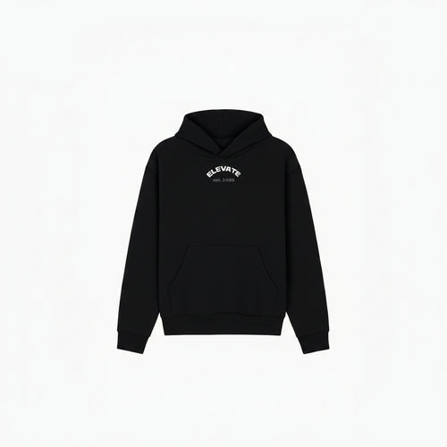 Black Elevate Hoodie - “ALL TIME pulse”